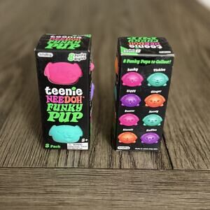 Schylling NeeDoh Teenie Funky Pup 3 Pack Squishy Ball Sensory Fidget Toy New